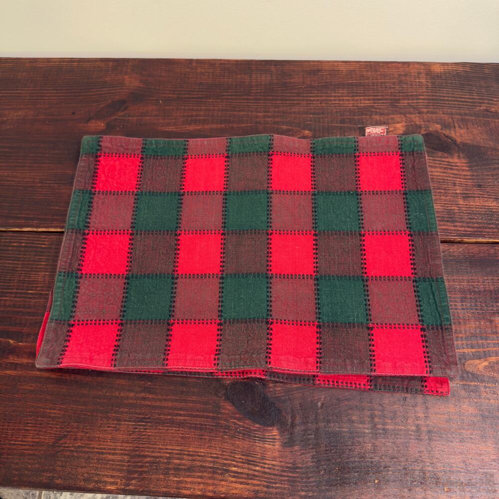 LINTEX HOLIDAY VINTAGE Christmas Cottage Plaid Placemats Set of 3